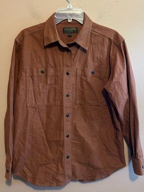 CC Filson Button Up Brown Chamois Shirt Women’s Utility Outdoors Hike Size Large